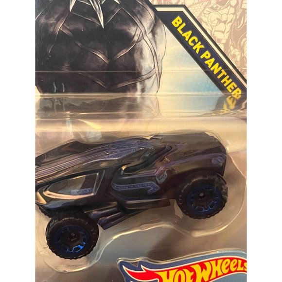 Marvel Hot Wheels Character Cars Black Panther 2019 NEW - Picture 2 of 3